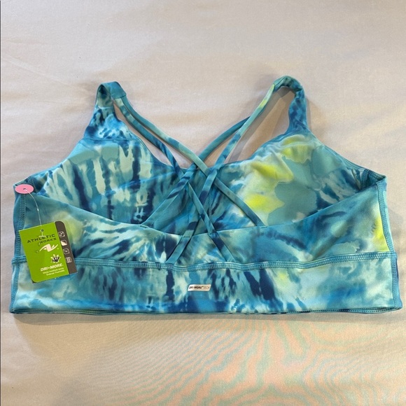 Athletic Works Sports Bra DRI-MORE TECH Blue and White Tie-Dye Women Sz XL, D34 - Picture 10 of 13